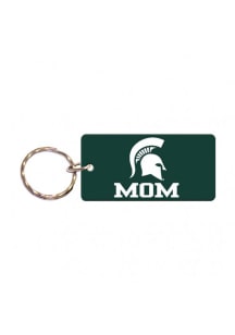 Green Michigan State Spartans Mom Keychain