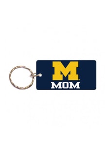 Blue Michigan Wolverines Mom Keychain