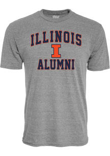 Grey Illinois Fighting Illini Heathered Alumni Short Sleeve Fashion T Shirt