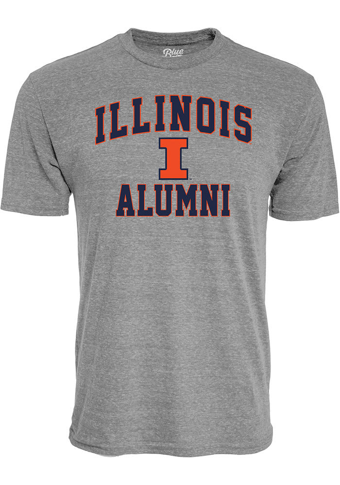 Illinois Fighting Illini Grey Heathered Alumni Short Sleeve Fashion T Shirt