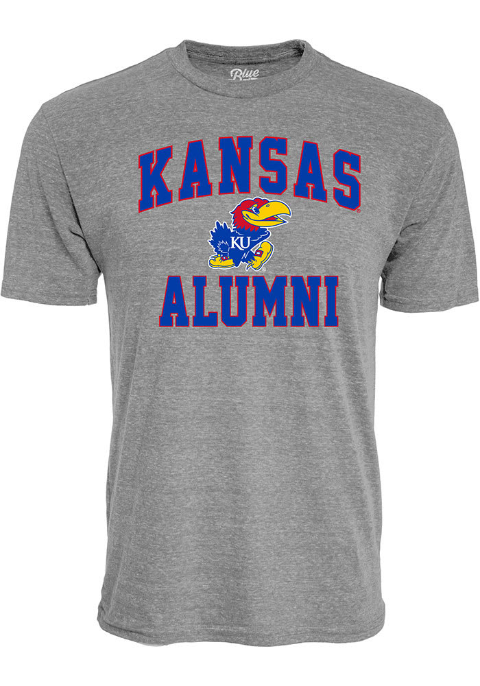 Kansas Jayhawks Grey Heathered Alumni Short Sleeve Fashion T Shirt