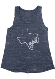 Texas Womens Navy Yall State Outline Tank Top