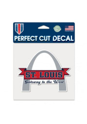St Louis Gateway to the West 6x6 inch Perfect Cut Auto Decal - White