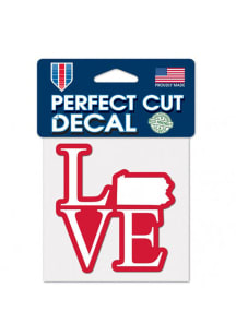 Pennsylvania Love 4x4 inch Perfect Cut Auto Decal - Red