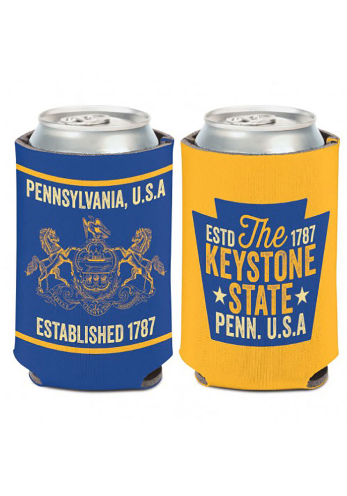 Pennsylvania 12 oz. Can 2 -sided The Keystone State and crest Coolie
