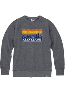 Cleveland Mens Navy Blue Skyline Long Sleeve Crew Sweatshirt