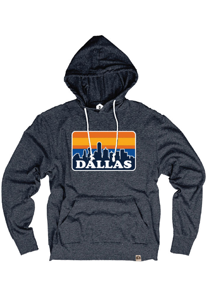 Dallas Navy Skyline Long Sleeve T-Shirt Hood