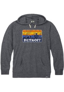 Detroit Navy Skyline Long Sleeve T-Shirt Hood