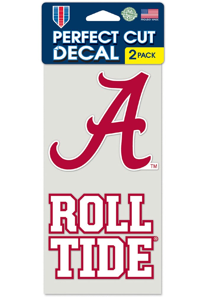 Alabama Crimson Tide 2pk Slogan Auto Decal CRIMSON