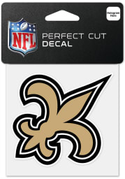New Orleans Saints 4x4 inch Perfect Cut Auto Decal - Gold