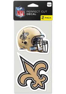 New Orleans Saints 4x4 inch 2 Pack Perfect Cut Auto Decal - Gold