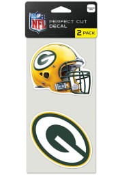 Green Bay Packers 4x4 inch 2 Pack Perfect Cut Auto Decal - Green