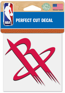 Houston Rockets 4x4 inch Perfect Cut Auto Decal - Red