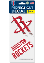 Houston Rockets 4x4 inch 2 Pack Perfect Cut Auto Decal - Red