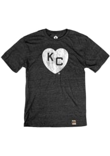 Rally Kansas City Monarchs Black Heart Kansas City Short Sleeve Fashion T Shirt