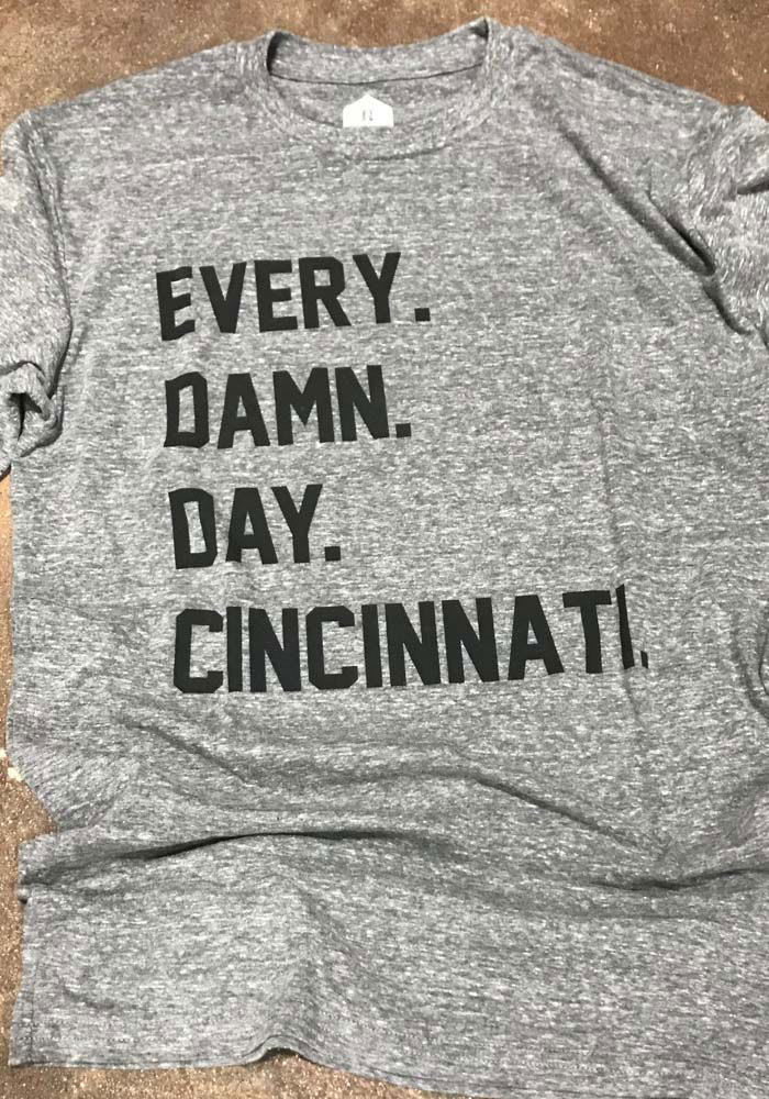 Cincinnati Grey Every Damn Day Short Sleeve T Shirt