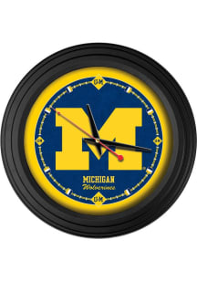 Black Michigan Wolverines Traditional Wall Clock