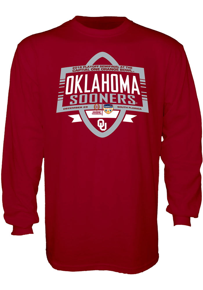Oklahoma Sooners Crimson 2018 Orange Bowl Bound Long Sleeve T Shirt