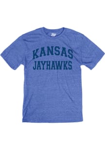 Kansas Jayhawks Blue Arch Team Name Short Sleeve Fashion T Shirt