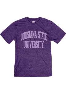 LSU Tigers Purple Arch Team Name Short Sleeve Fashion T Shirt