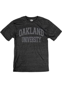 Oakland University Golden Grizzlies Black Arch Team Name Short Sleeve Fashion T Shirt