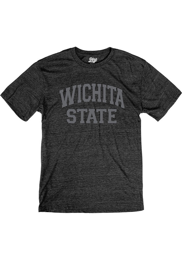 Wichita State Shockers Black Arch Team Name Short Sleeve Fashion T Shirt