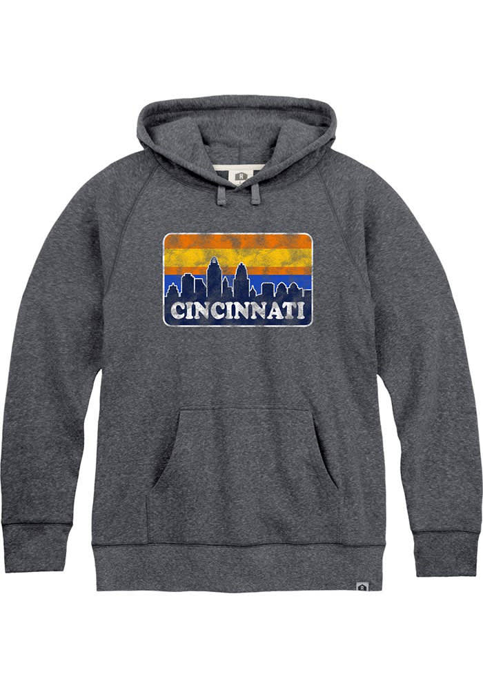Cincinnati Navy Skyline Long Sleeve Fleece Hood Sweatshirt