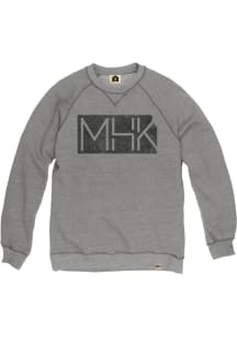 Manhattan Mens Grey State Shape Long Sleeve Crew Sweatshirt