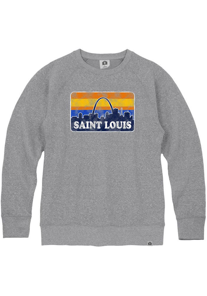 St Louis Mens Grey Skyline Long Sleeve Crew Sweatshirt