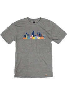 Philadelphia Grey Skyline Icons Short Sleeve T Shirt