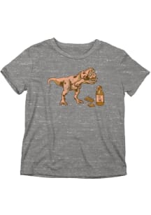 Kansas City Youth Grey T-rex BBQ Short Sleeve T Shirt
