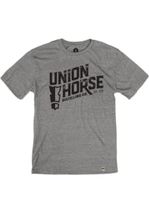 Union Horse Distilling Co. Heather Grey Short Sleeve T Shirt