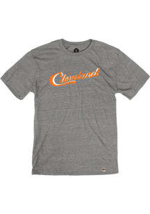 Cleveland Heather Grey Sign Wordmark Short Sleeve T Shirt