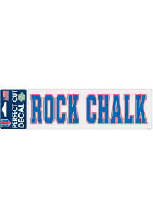 Kansas Jayhawks Rock Chalk 3x10 inch Auto Decal - Blue