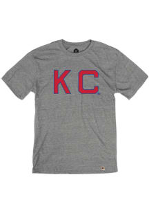 Kansas City Monarchs Grey Skinny Block Short Sleeve Fashion T Shirt