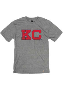 Kansas City Monarchs Grey Thick Block Short Sleeve Fashion T Shirt