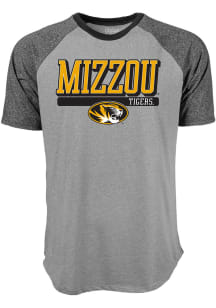 Missouri Tigers Grey Mock Twist Raglan Short Sleeve Fashion T Shirt