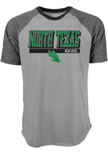 North Texas Mean Green Grey Mock Twist Raglan Short Sleeve Fashion T Shirt