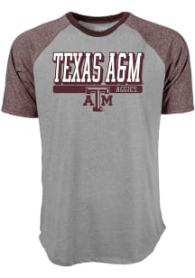 Texas A&amp;M Aggies Grey Mock Twist Raglan Short Sleeve Fashion T Shirt