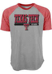 Texas Tech Red Raiders Grey Mock Twist Raglan Short Sleeve Fashion T Shirt