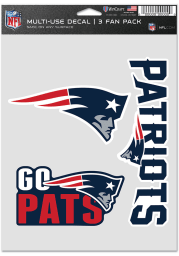 New England Patriots Triple Pack Auto Decal - Blue