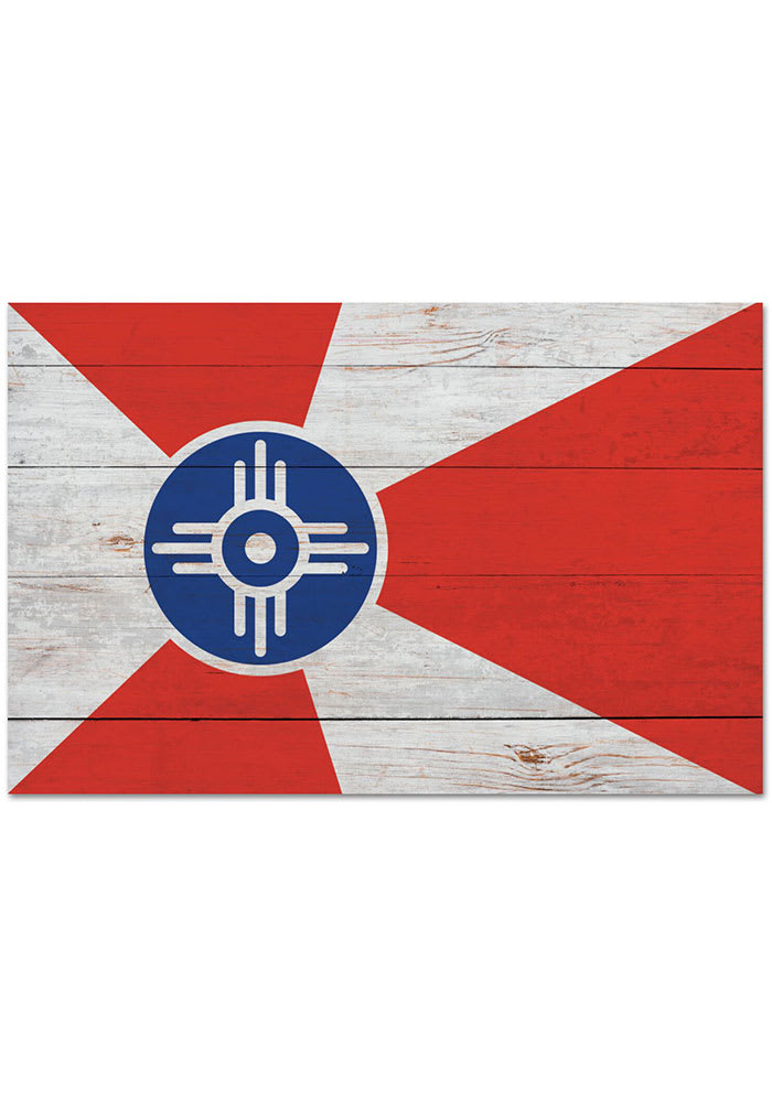 Wichita Flag Wooden Sign