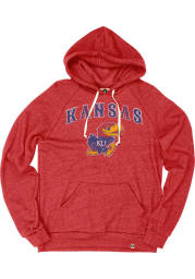 Rally Kansas Jayhawks Mens Red Arch Mascot Fashion Hood