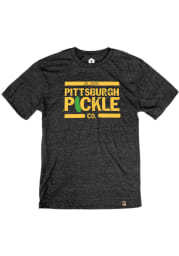 Pittsburgh Pickle Co. Heather Black Logo Short Sleeve T Shirt