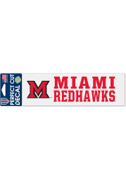 Miami RedHawks 3x10 Perfect Cut Auto Decal - Red