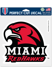 Miami RedHawks 8x8 Auto Decal - Red
