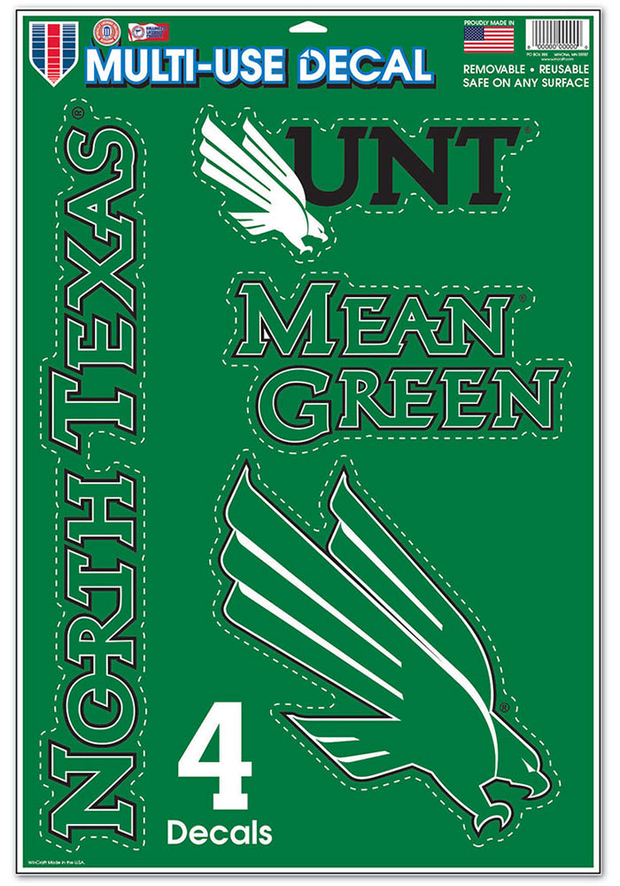 North Texas Mean Green 11x17 Auto Decal - Green