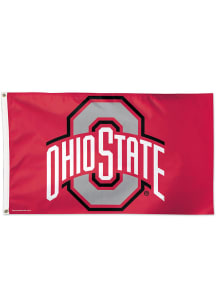 Ohio State Buckeyes 3x5 ft Deluxe Red Silk Screen Grommet Flag