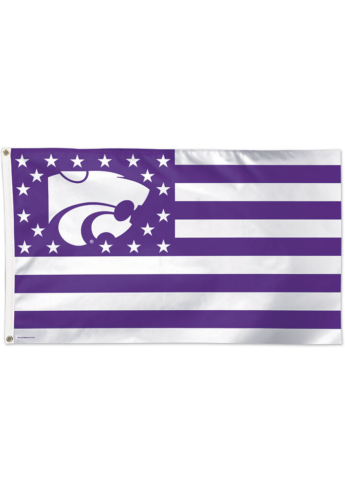 K-State Wildcats 3x5 Americana Purple Silk Screen Grommet Flag