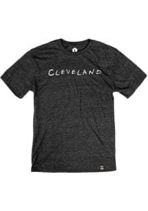 Cleveland Black Wordmark Dots Short Sleeve T Shirt